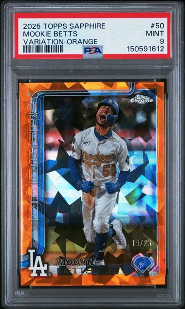 2025 Topps TOPPS CHROME SAPPHIRE VARIATION-ORANGE #50 Mookie Betts front