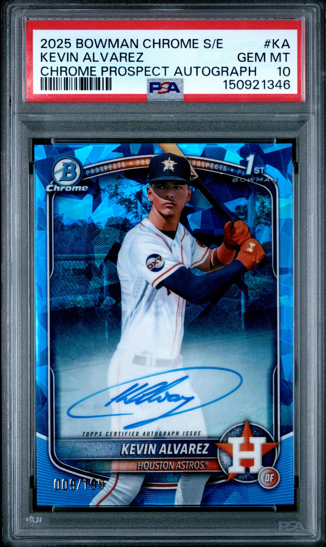 2025 Bowman BOWMAN CHROME SAPPHIRE EDITION CHROME PROSPECTS AUTOGRAPHS #KA Kevin Alvarez front