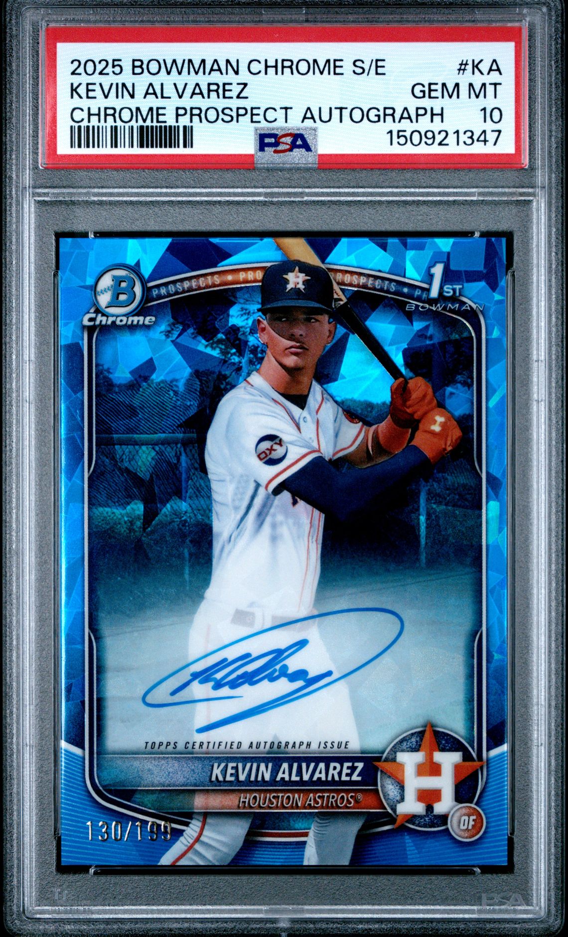 2025 Bowman BOWMAN CHROME SAPPHIRE EDITION CHROME PROSPECTS AUTOGRAPHS #KA Kevin Alvarez front