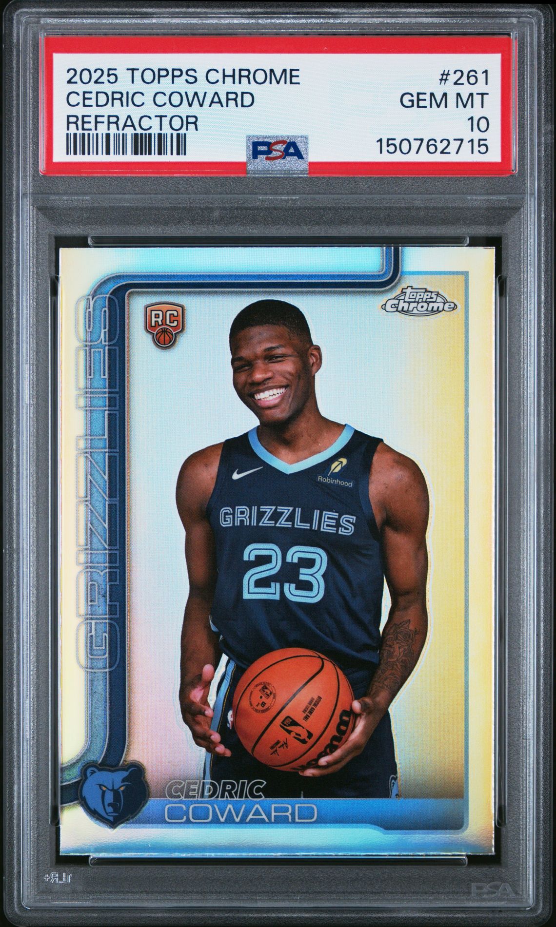 2025 Topps Chrome TOPPS CHROME REFRACTOR #261 Cedric Coward front