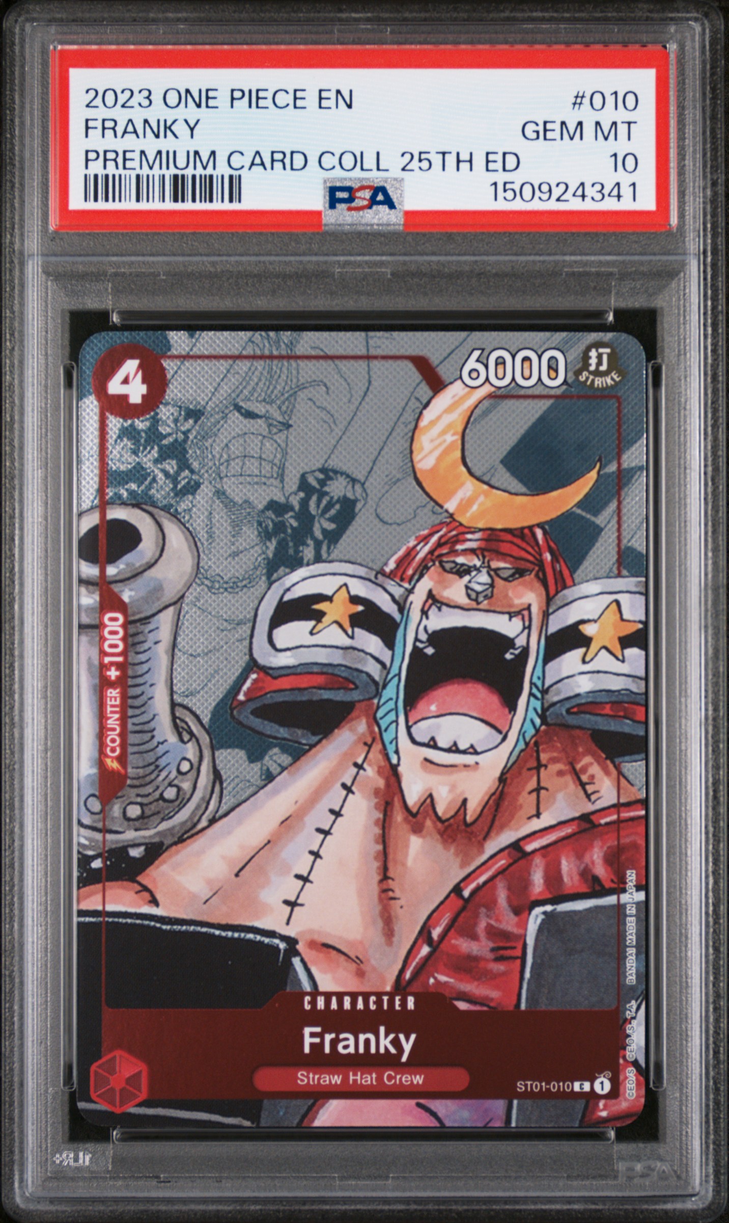 2023 #010 Franky PSA 10 One Piece Premium Card Collection 25th Edition