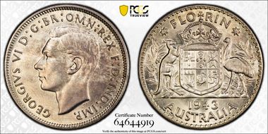 1943-S Florin KM-40  Ag MS64