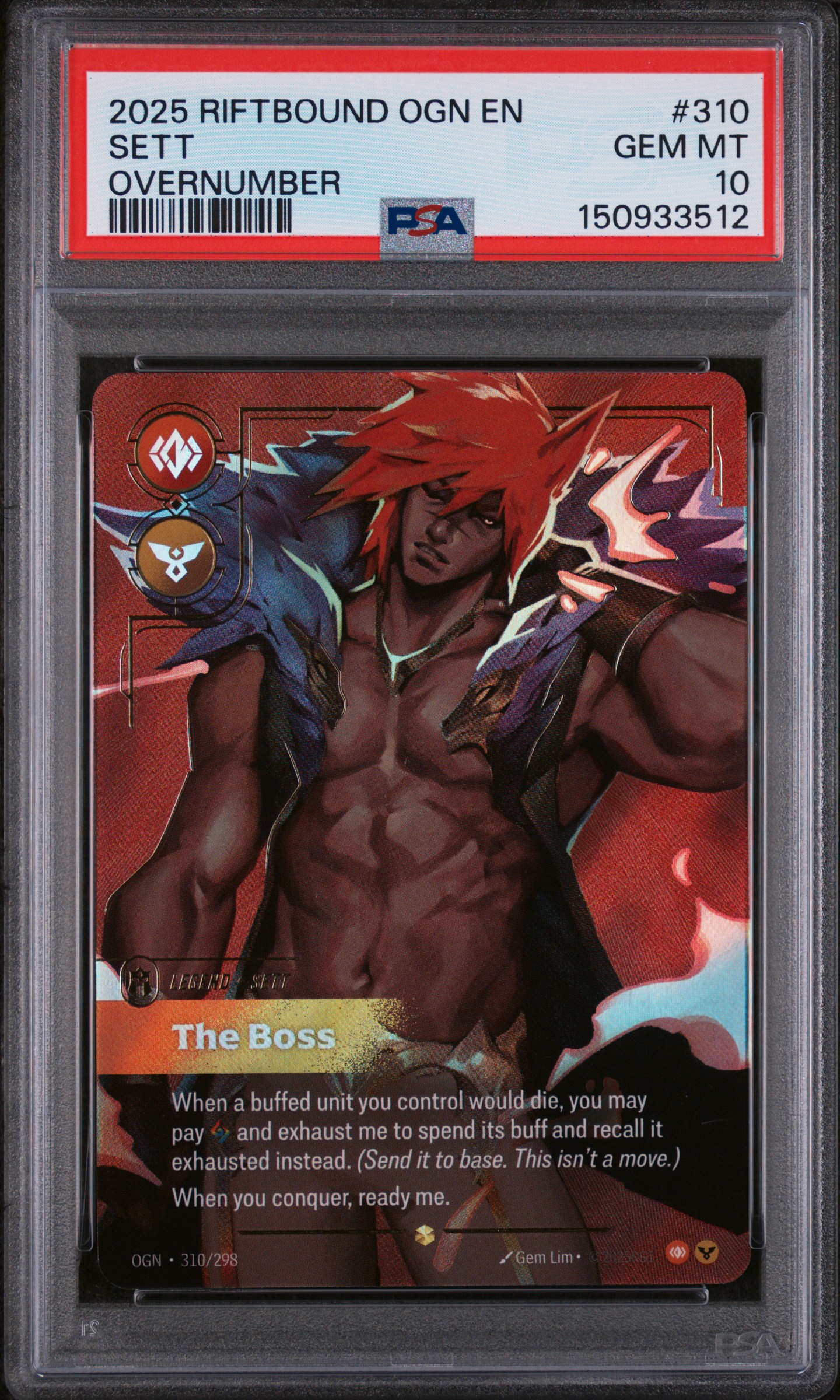 2025 #310 Sett - the Boss PSA 10 Riftbound: League of Legends Ogn-Origins