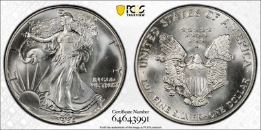 1986 $1 Silver Eagle MS67