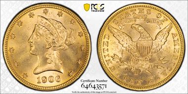1906-D $10 MS64