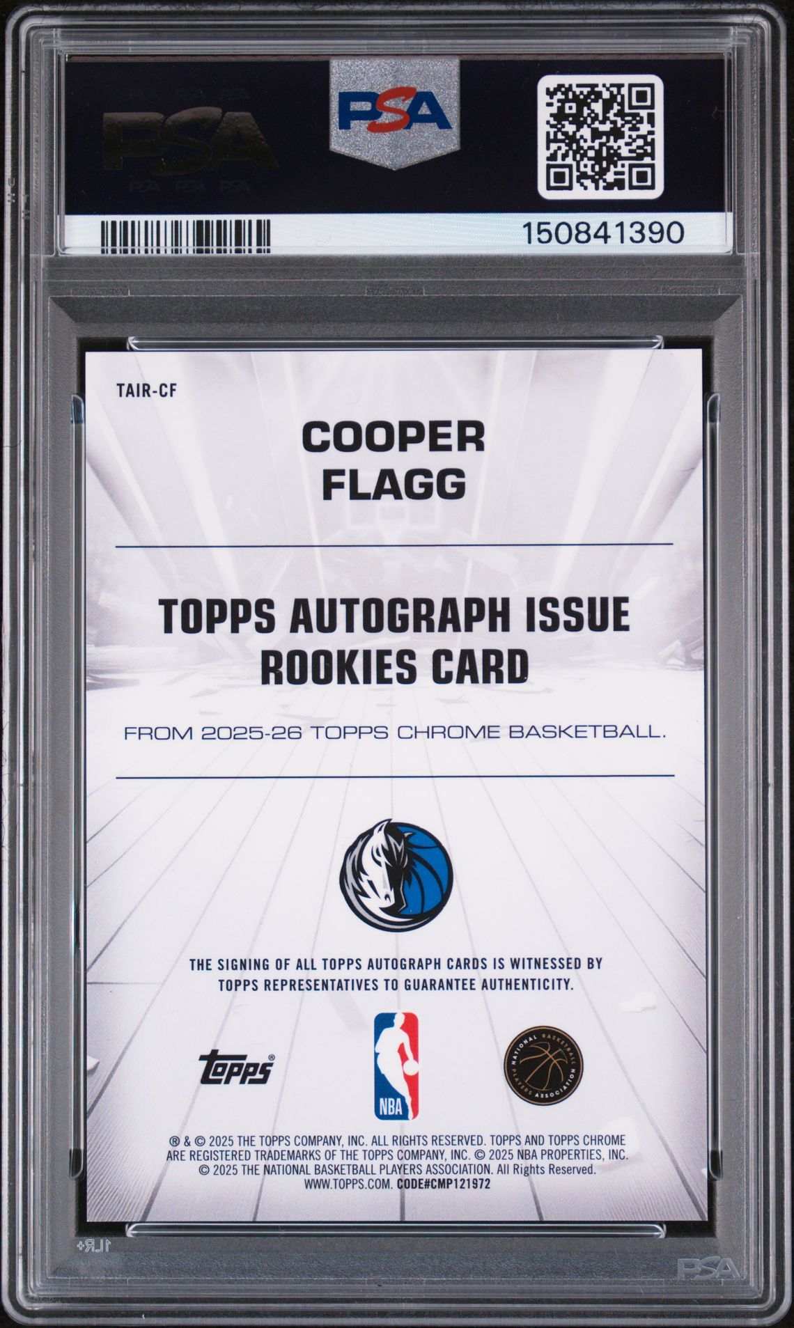 2025 Topps TOPPS CHROME AUTOGRAPH ISSUE ROOKIES #TAIR-CF Cooper Flagg front