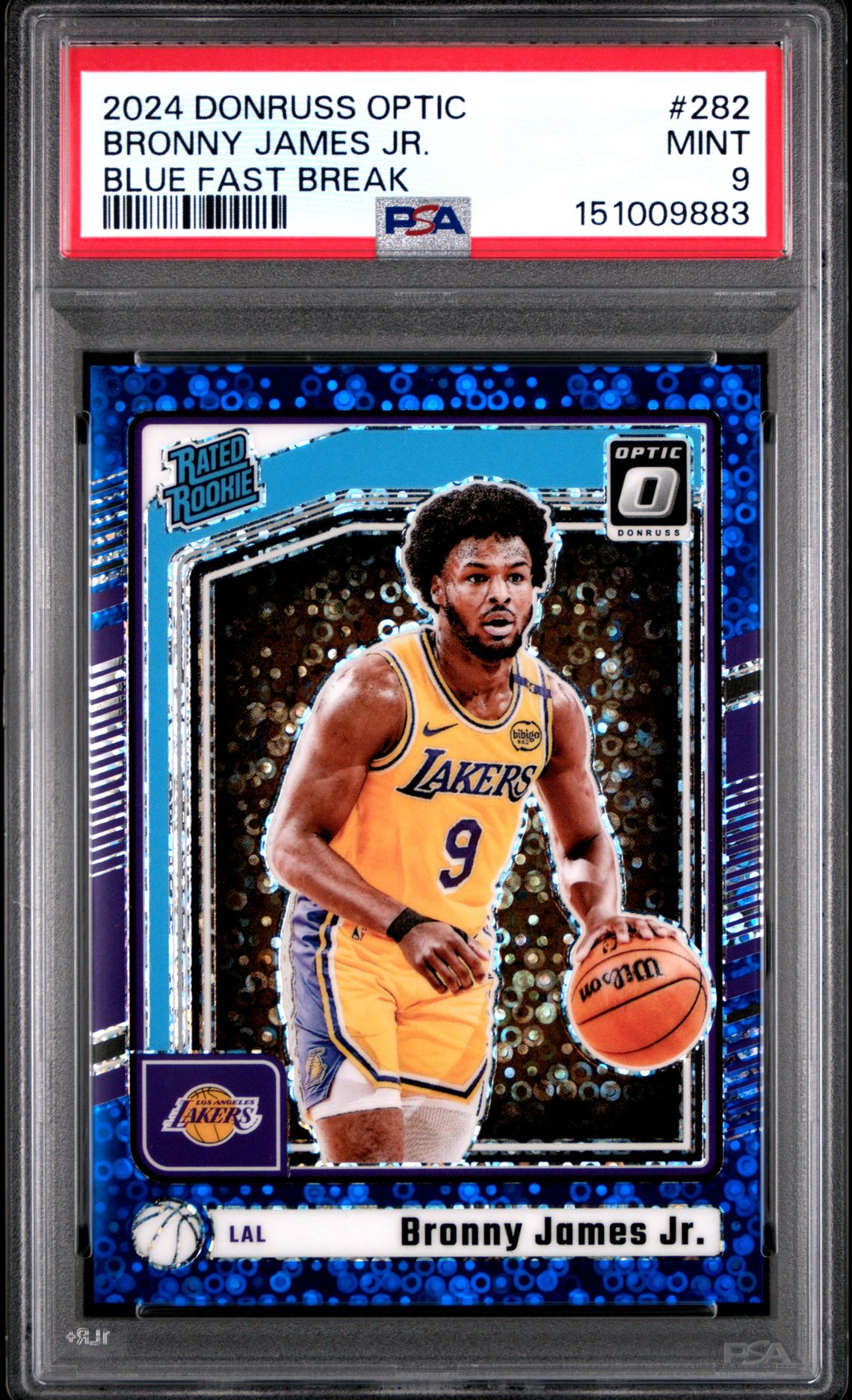 2024 Panini PANINI DONRUSS OPTIC BLUE FAST BREAK #282 Bronny James Jr. front