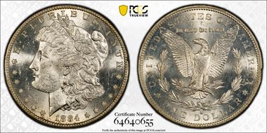 1884-S $1 MS62+