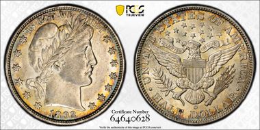 1892-O 50C AU58