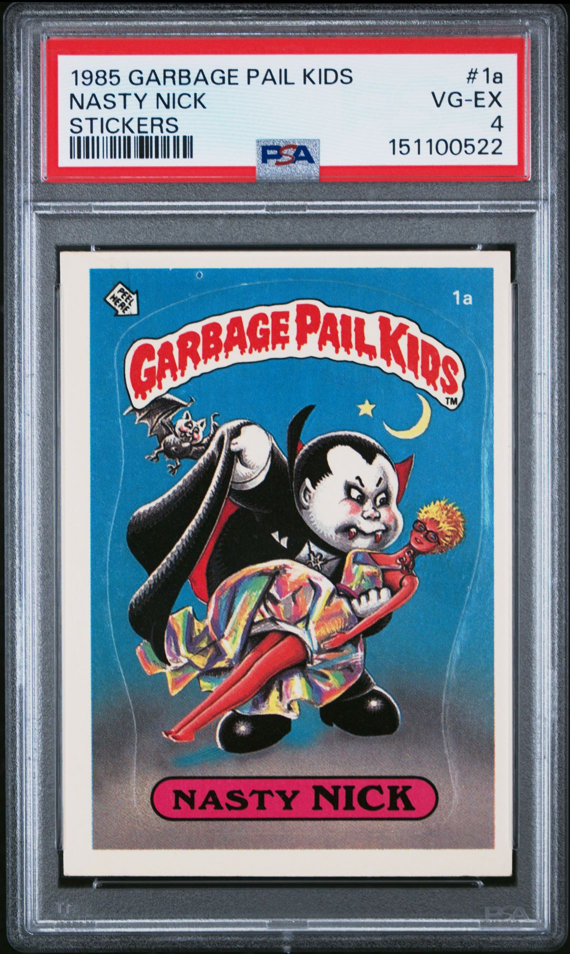 1985 Topps GARBAGE PAIL KIDS STICKERS #1A Nasty Nick front
