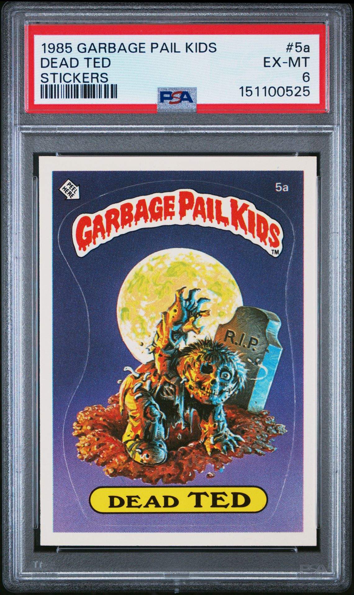 1985 Topps GARBAGE PAIL KIDS STICKERS #5A Dead Ted front