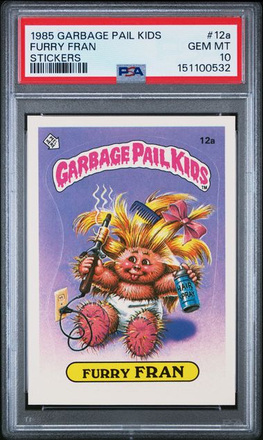 1985 Topps Garbage Pail Kids STICKERS #12A Furry Fran front