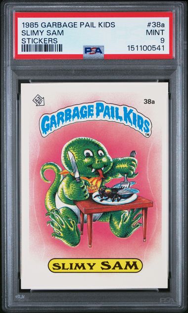1985 Topps GARBAGE PAIL KIDS STICKERS GLOSSY #38A Slimy Sam front