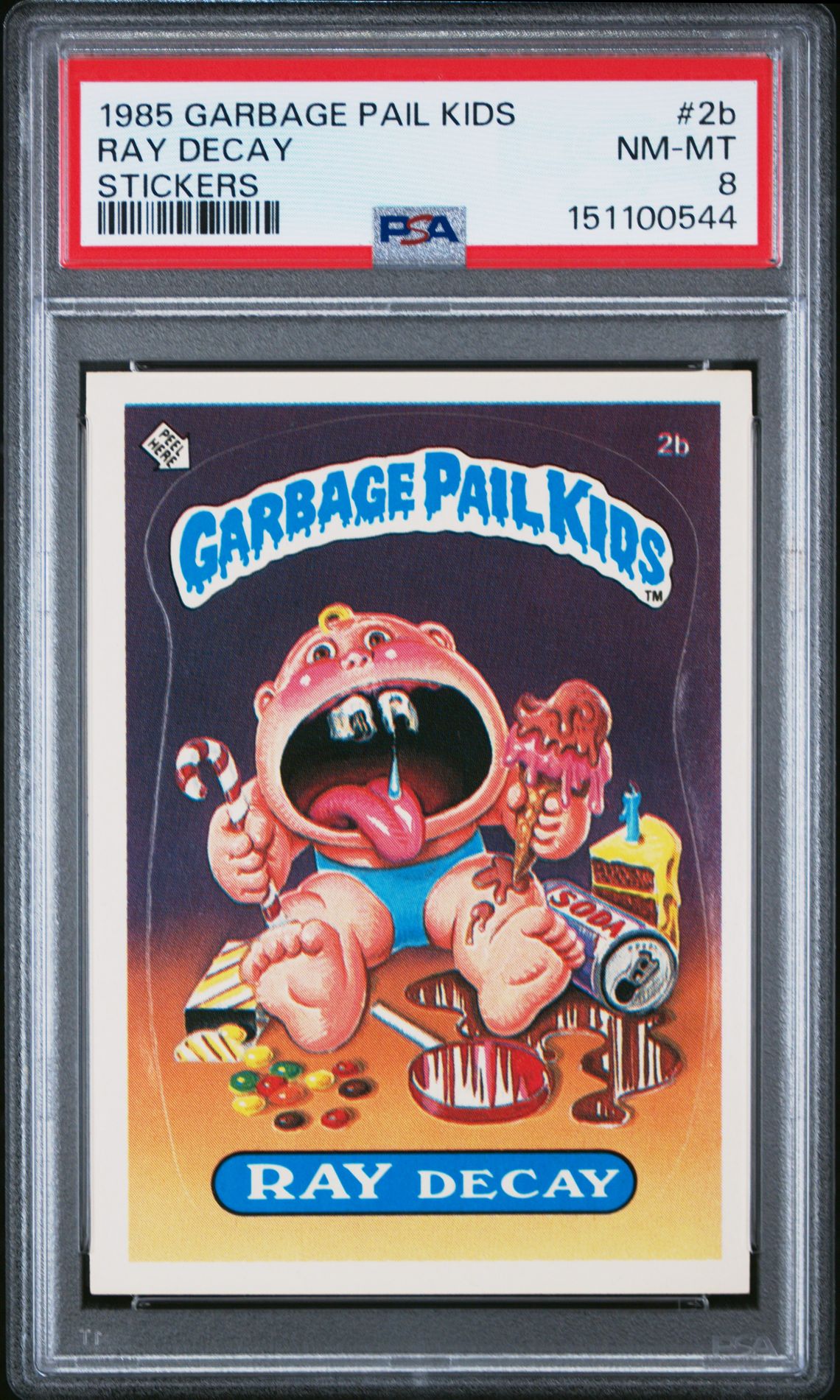 1985 Topps GARBAGE PAIL KIDS STICKERS #2B Ray Decay front