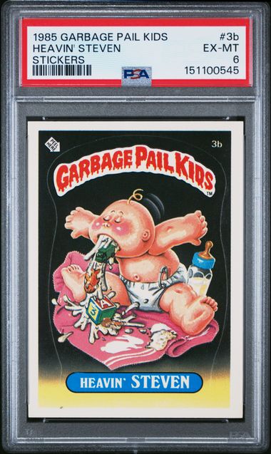 1985 Garbage Pail Kids GARBAGE PAIL KIDS STICKERS STICKERS #3B Heavin' Steven front