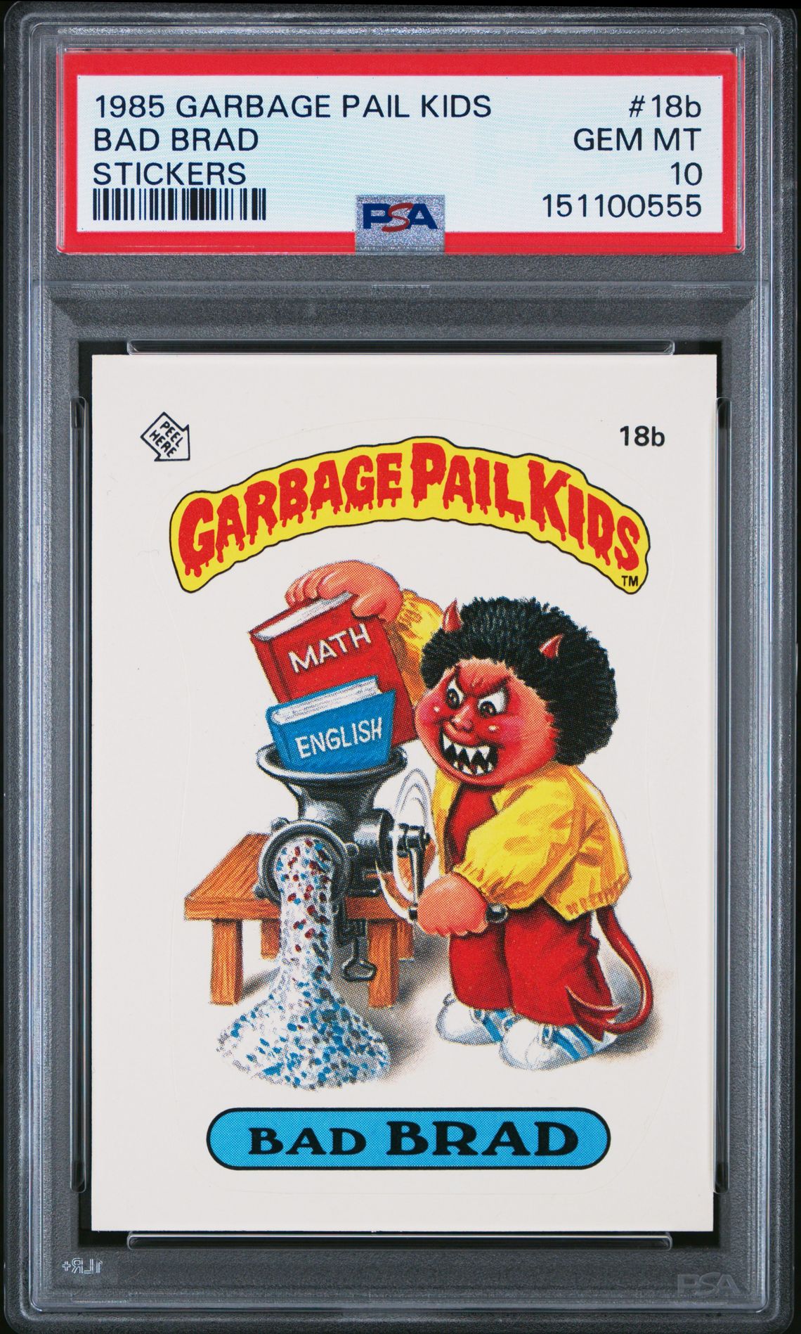 1985 Topps GARBAGE PAIL KIDS STICKERS #18B Bad Brad front
