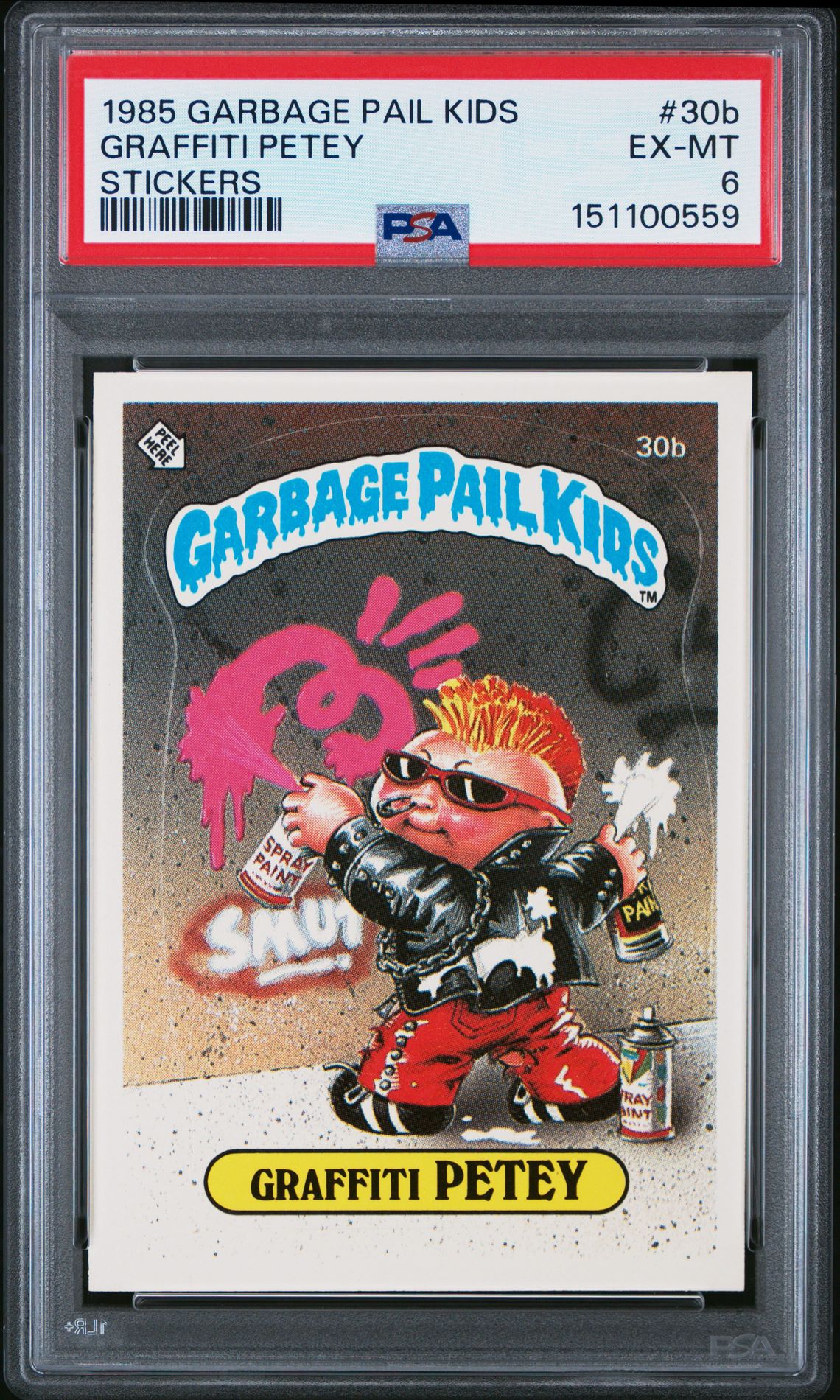 1985 Topps GARBAGE PAIL KIDS STICKERS #30B Graffiti Petey front