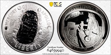 2019-P $1 Apollo 11 50th Anniversary 5oz Silver PR69DCAM