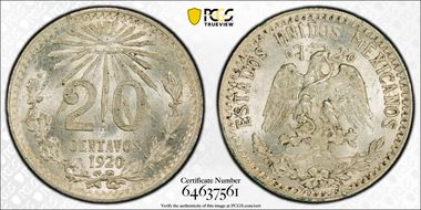 1920-M 20C KM-438 MS64