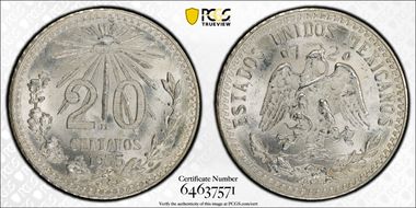 1935-M 20C KM-438 Ag MS66