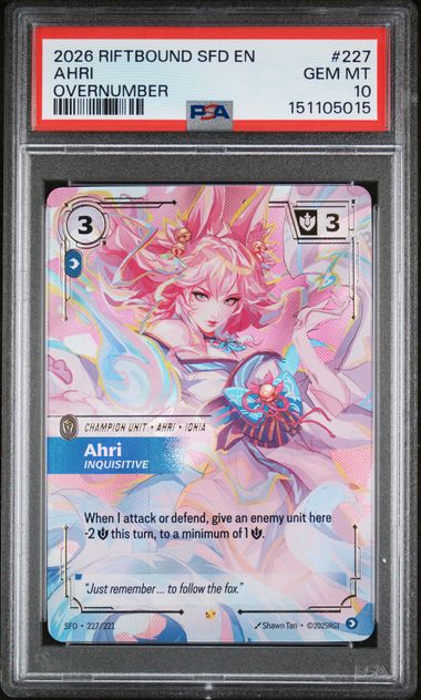 2026 RIFTBOUND: LEAGUE OF LEGENDS SFD-SPIRITFORGED OVERNUMBER #227 Ahri front