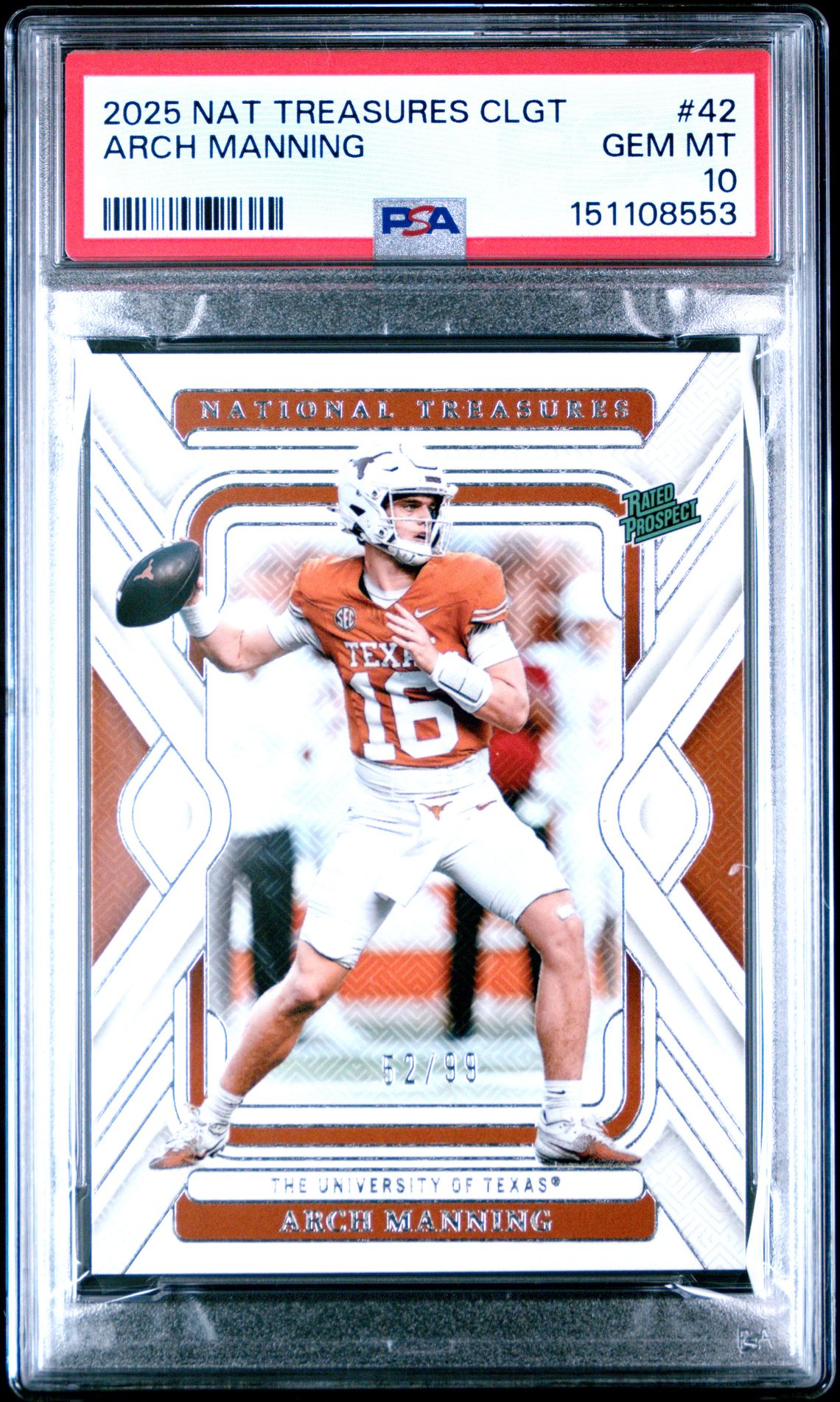 2025 Panini PANINI NATIONAL TREASURES COLLEGIATE #42 Arch Manning front