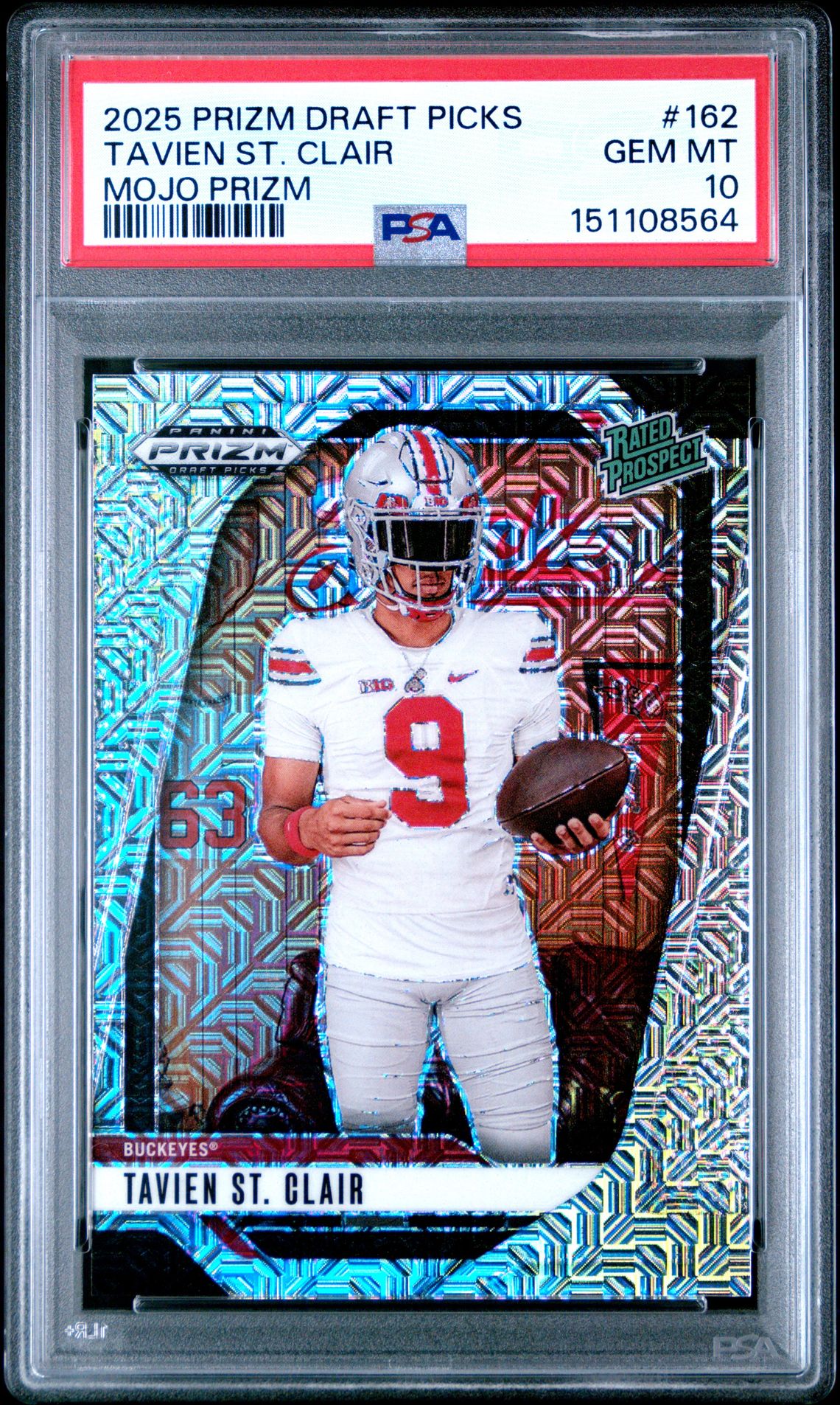 2025 Panini PANINI PRIZM DRAFT PICKS MOJO PRIZM #162 Tavien St. Clair front