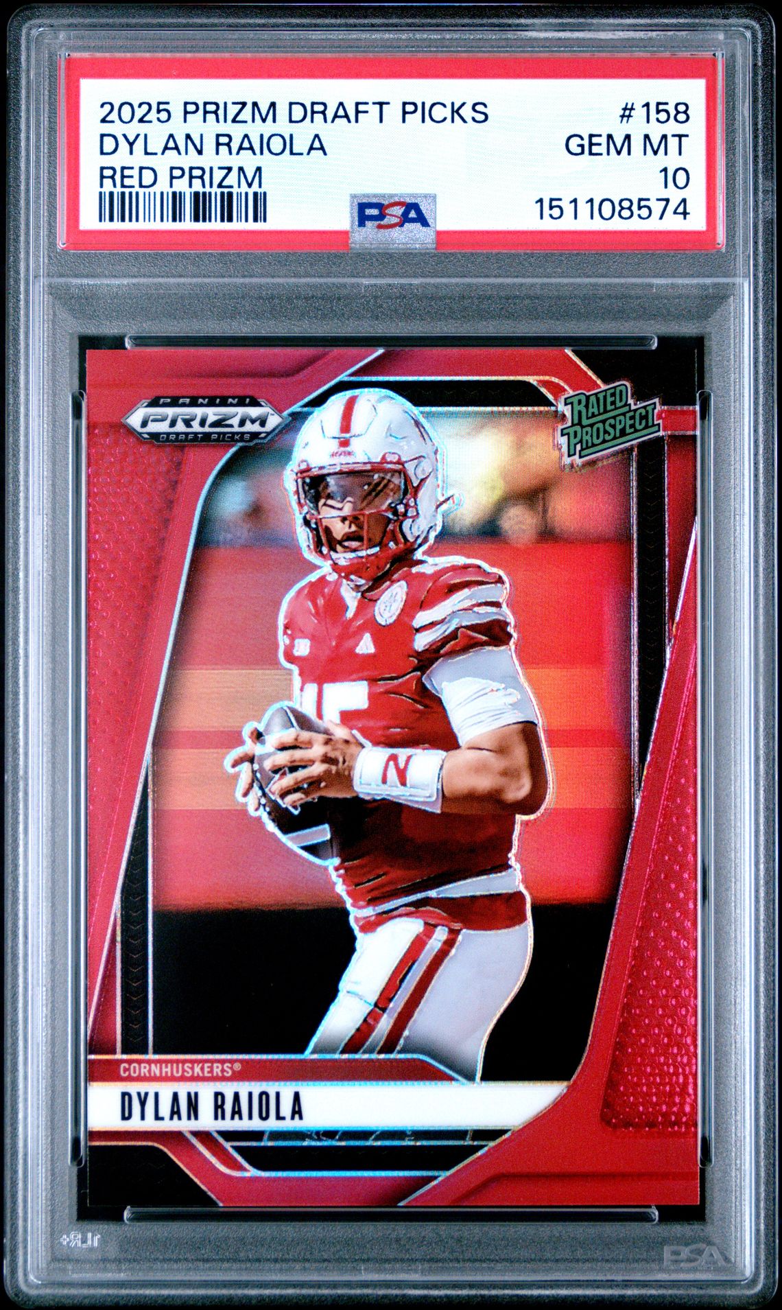 2025 Panini PANINI PRIZM DRAFT PICKS RED PRIZM #158 Dylan Raiola front