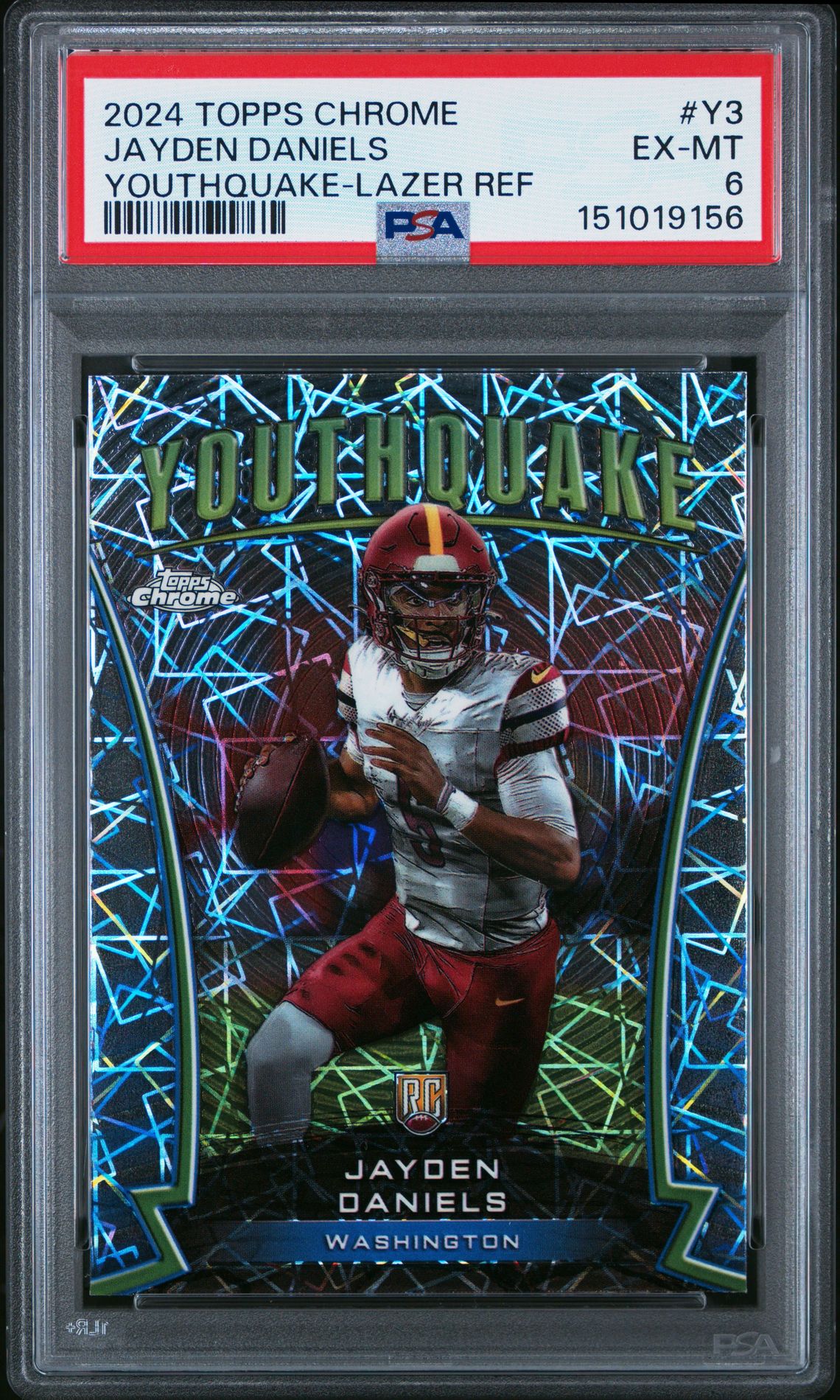 2024 Topps Chrome TOPPS CHROME YOUTHQUAKE LAZER REF #Y3 Jayden Daniels front