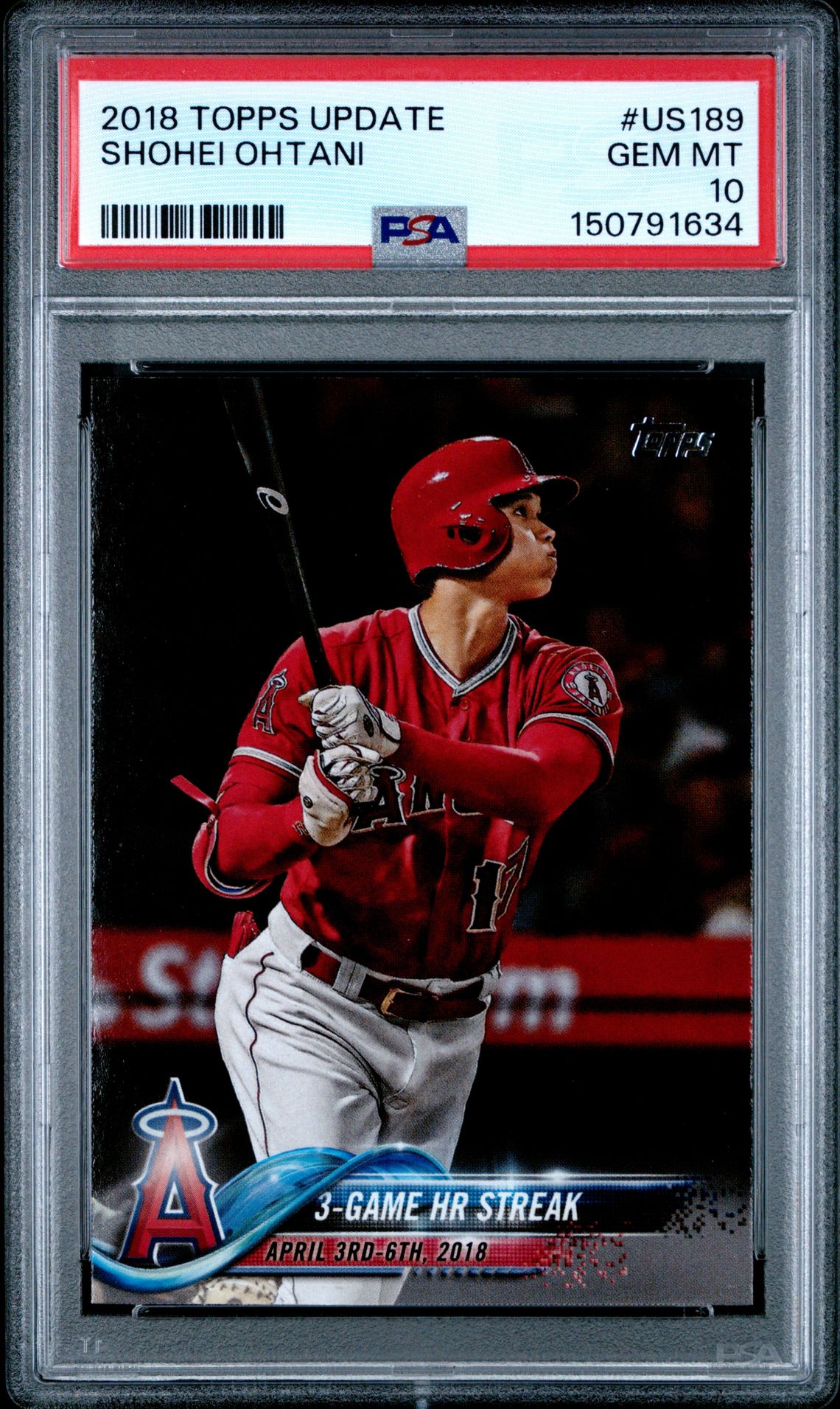 2018 Topps Update Shohei Ohtani #Us189 Gem Mt 10 front