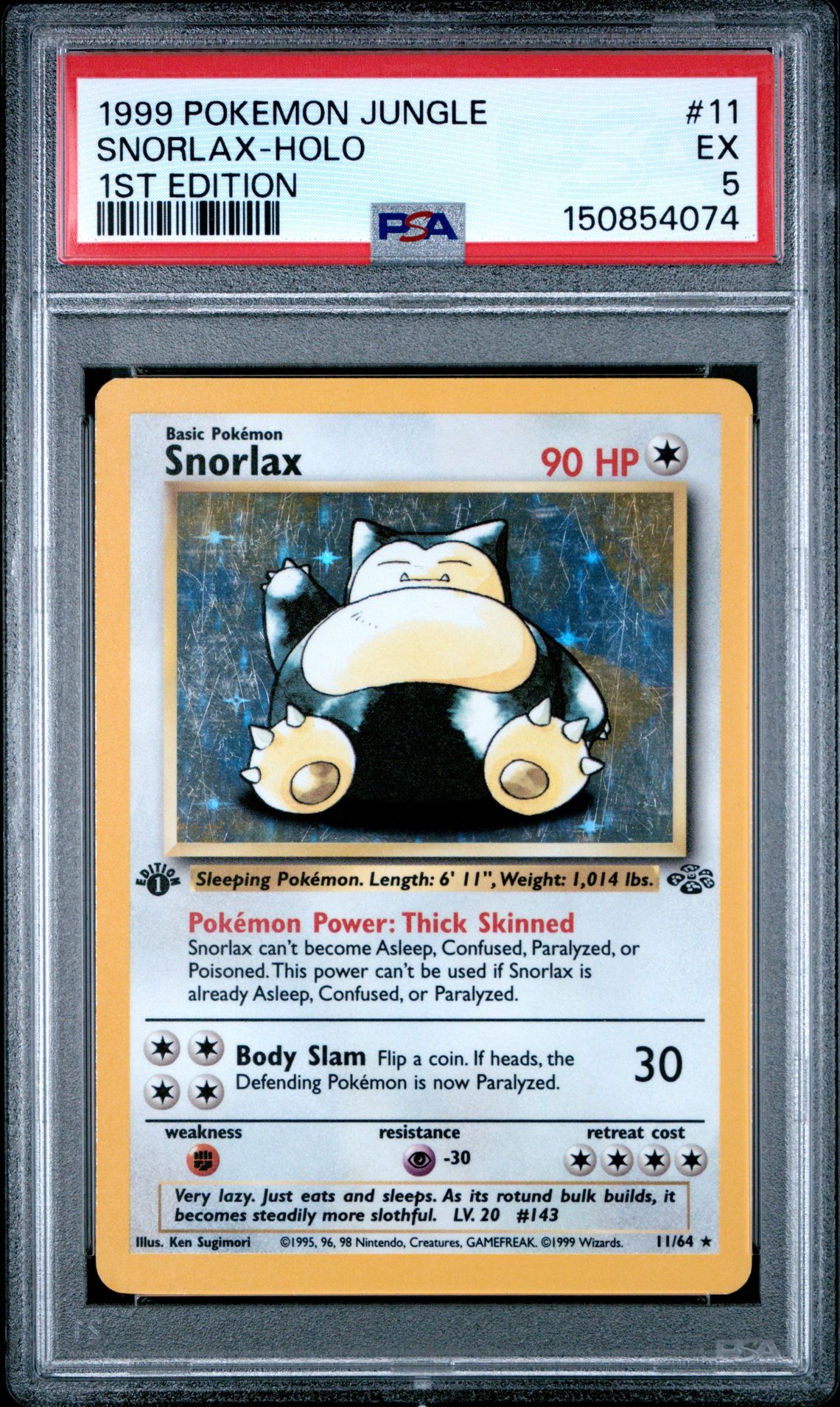 1999 Pokemon POKEMON JUNGLE 1ST EDITION #11 Snorlax-Holo front