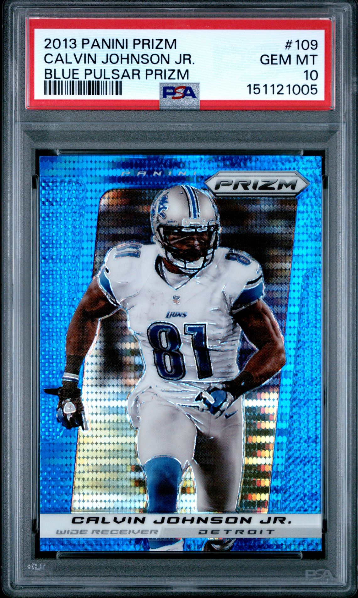 2013 Panini PANINI PRIZM BLUE PULSAR PRIZM #109 Calvin Johnson Jr. front