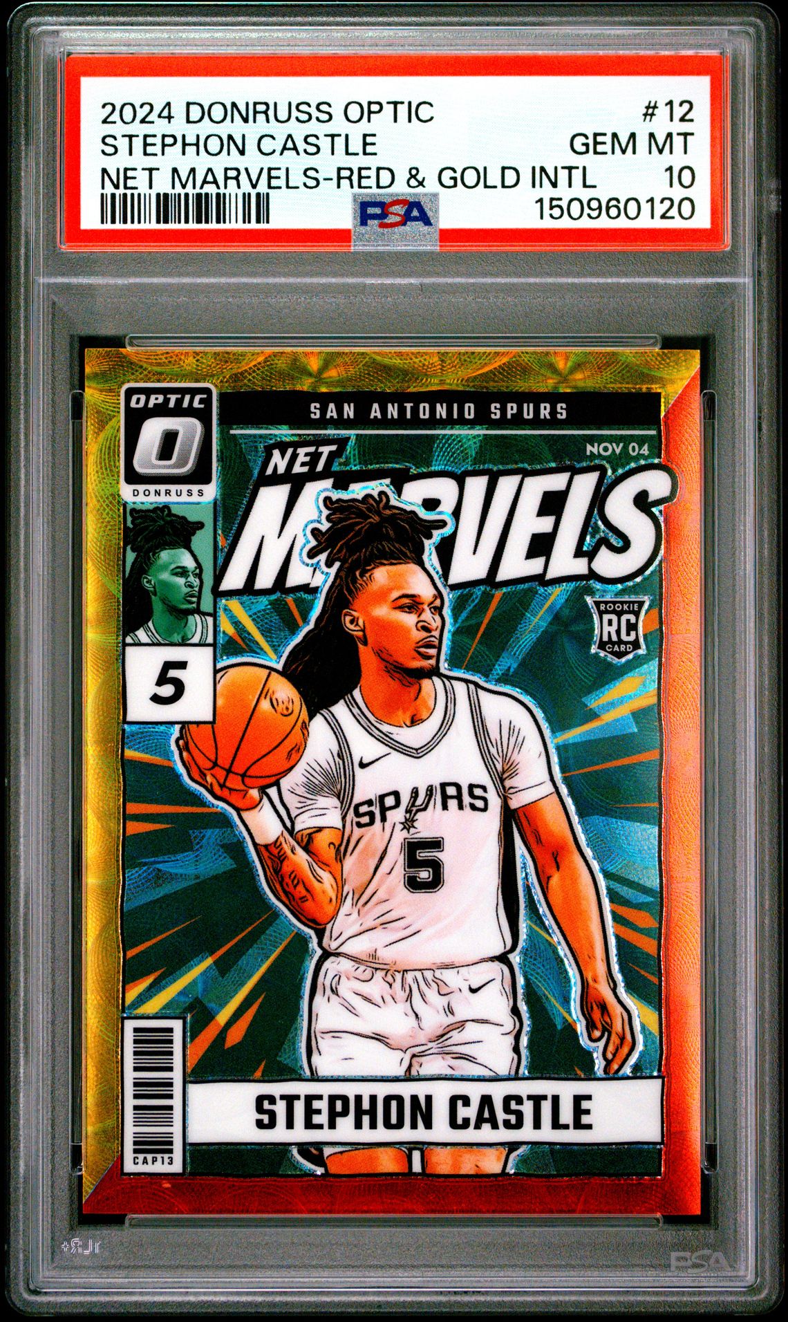 2024 Panini PANINI DONRUSS OPTIC NET MARVELS RED & GOLD INTL #12 Stephon Castle front
