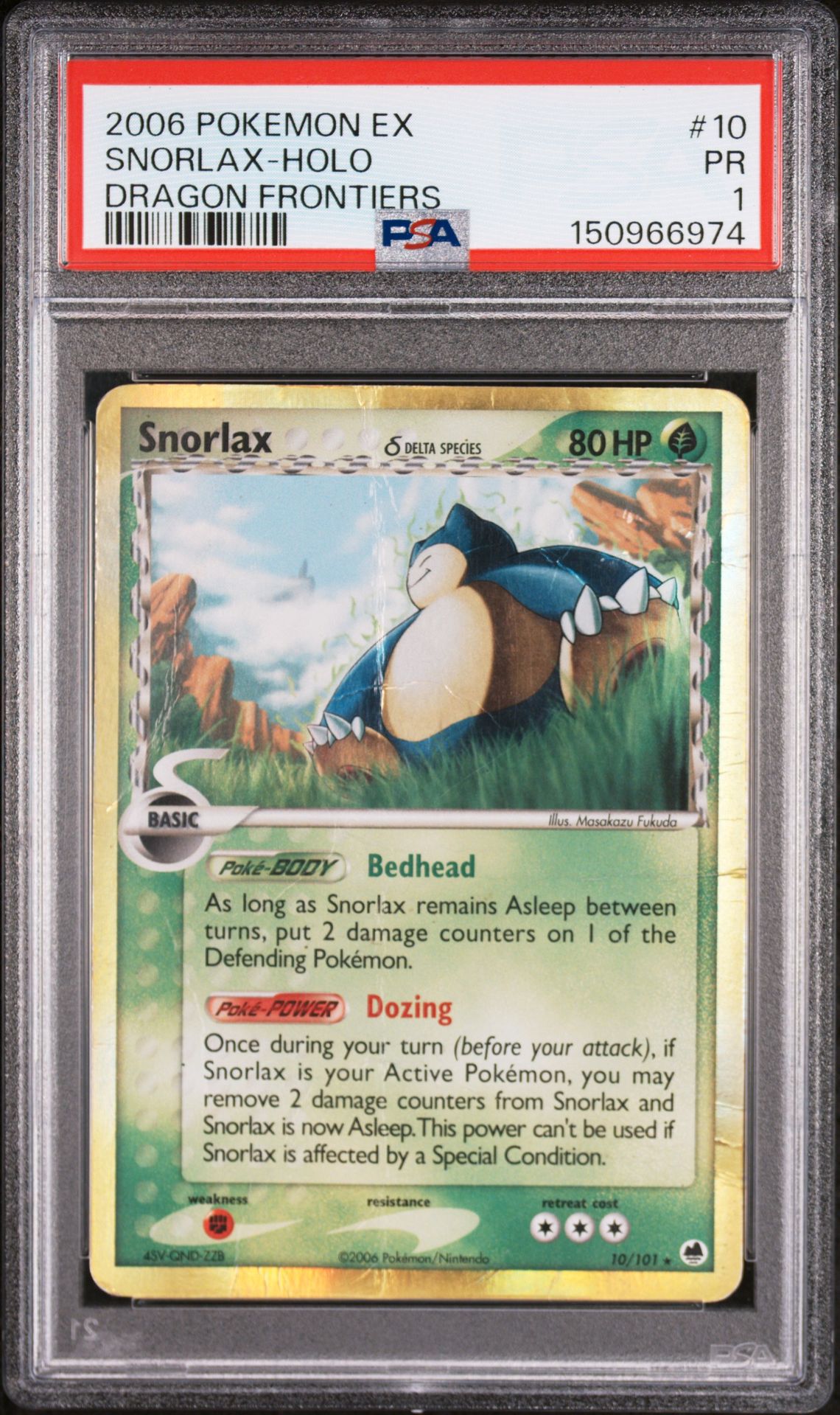 2006 Pokemon EX Dragon Frontiers #10 Snorlax-Holo front