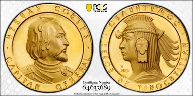 1963 Medal Grove-P-77 Au Cortes & Cuauhtemoc SP63