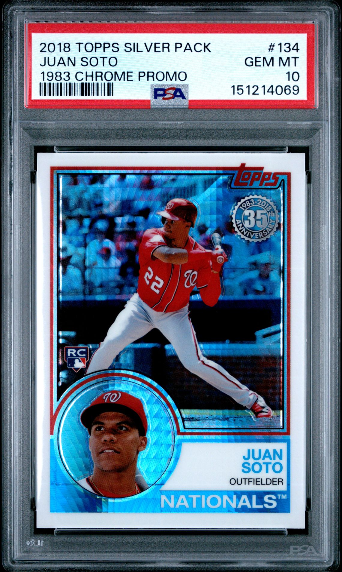 2018 Topps TOPPS SILVER PACK 1983 CHROME PROMO #134 Juan Soto front