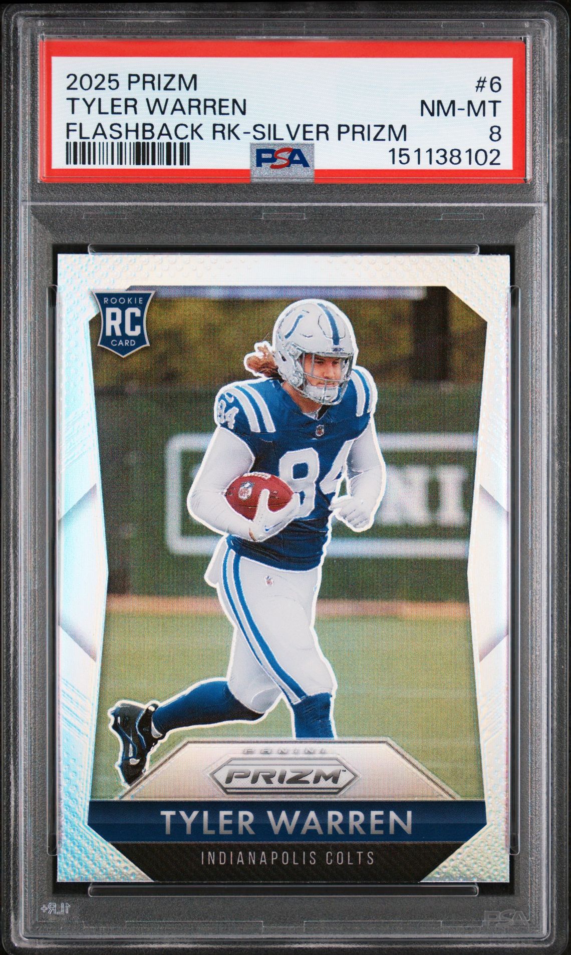 2025 Panini Prizm Prizm Flashback Rookie Tyler Warren #6 (Silver Prizm) Nm-Mt 8 front