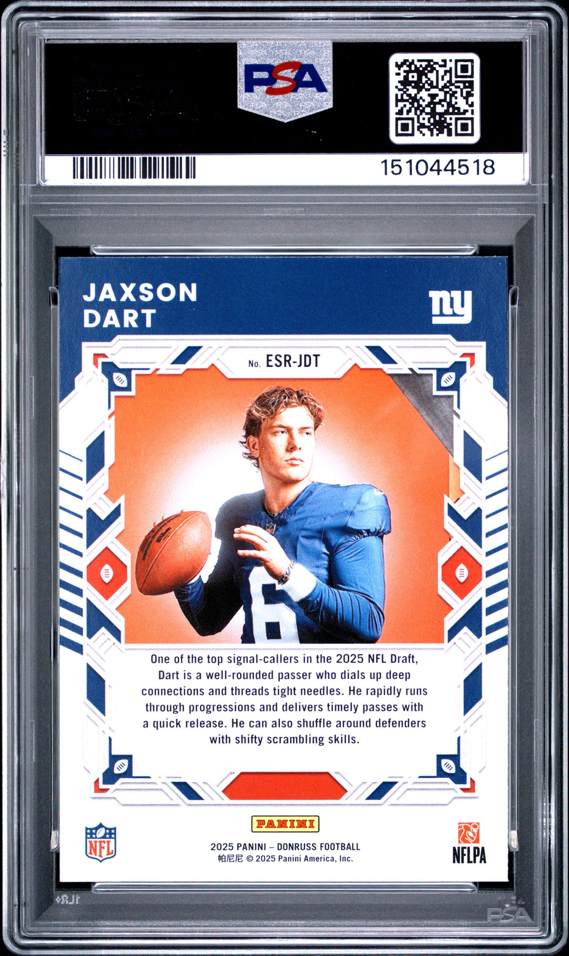 2025 Panini Donruss The Elite Series Rookies Jaxson Dart #Esr-Jdt Nm-Mt 8 back