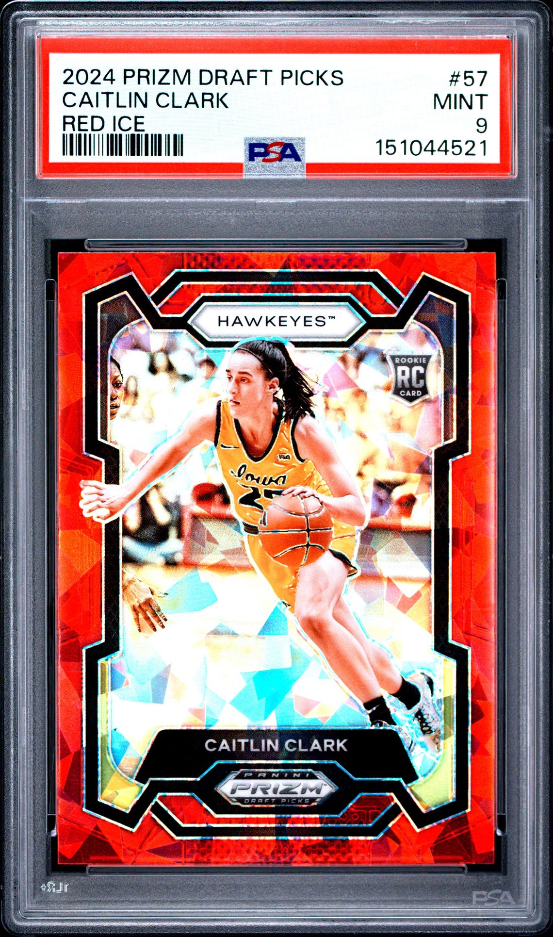 2024 Panini Prizm Draft Picks Caitlin Clark #57 (Red Ice) Mint 9 front
