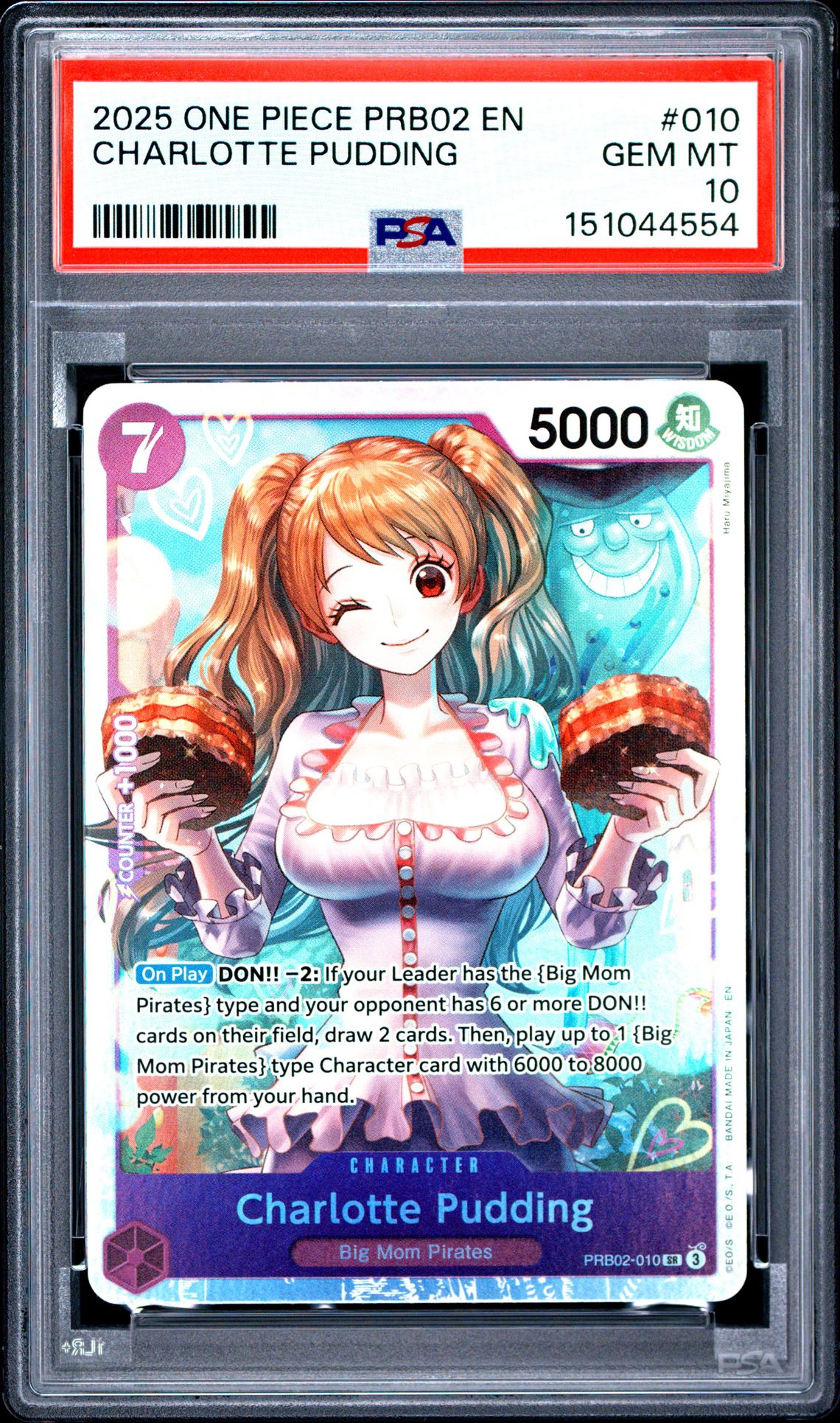 2025 One Piece Prb02-Premium Booster -One Piece Card The Best- Vol.2 Charlotte Pudding #010 Gem Mt 10 front