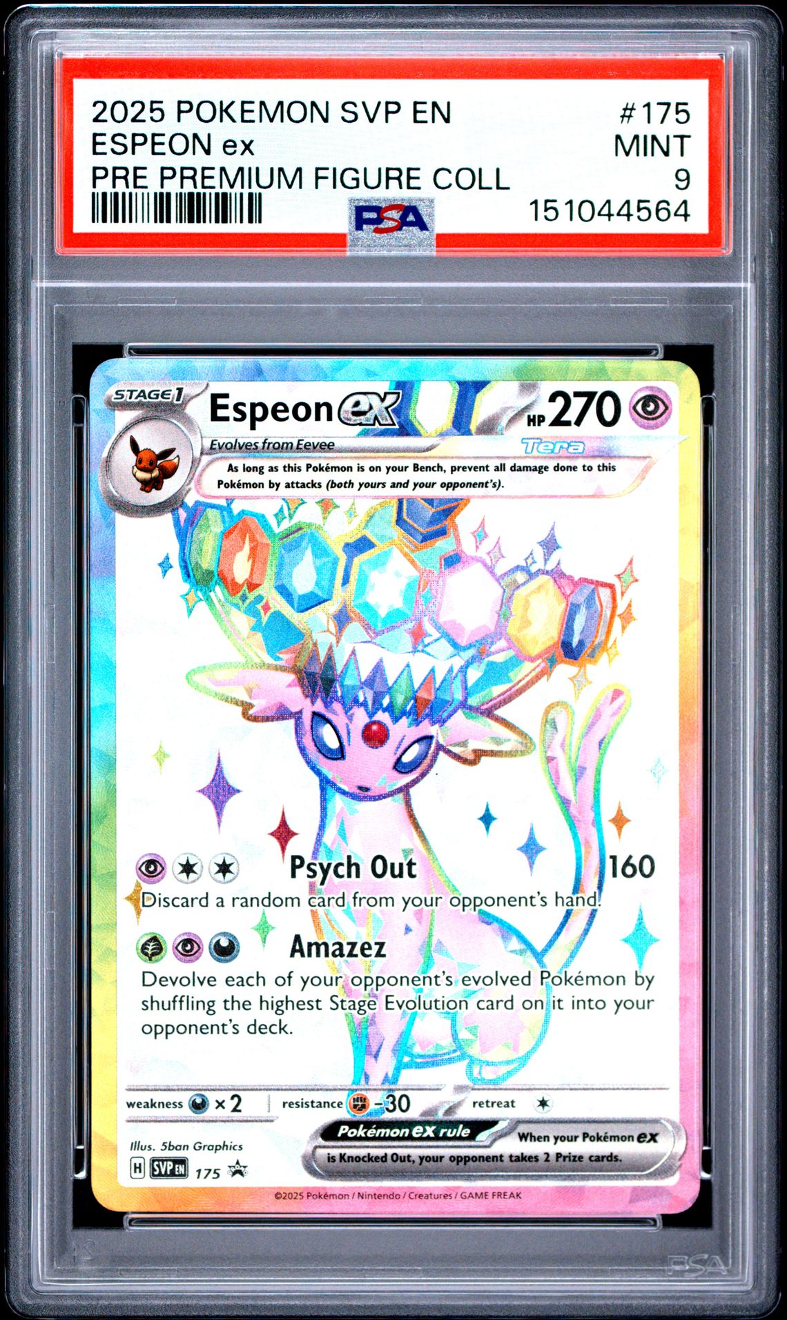 2025 Pokemon Svp En-Sv Black Star Promo Espeon Ex #175 (Pre Premium Figure Coll) Mint 9 front