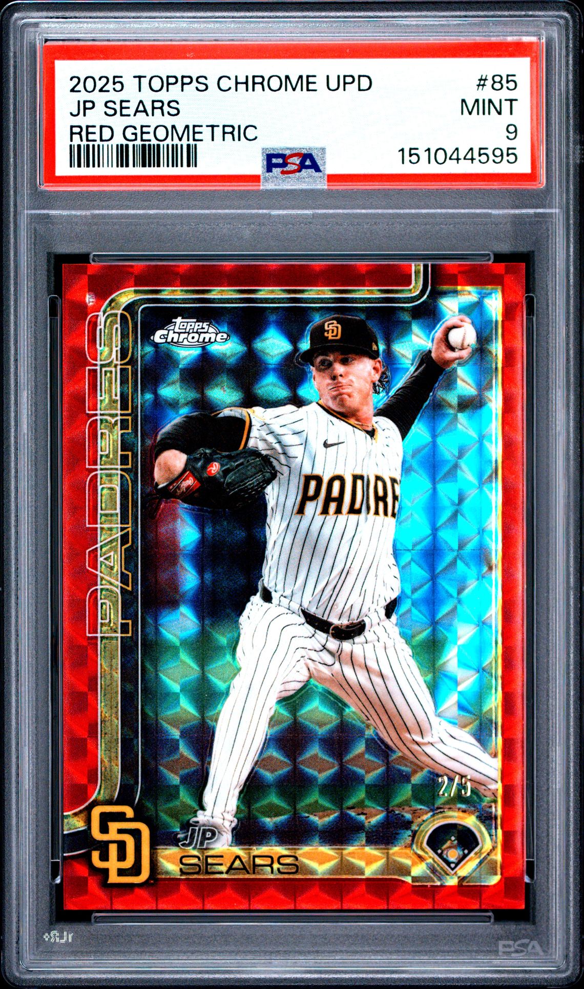 2025 Topps Chrome Update Jp Sears #85 (Red Geometric) Mint 9 front
