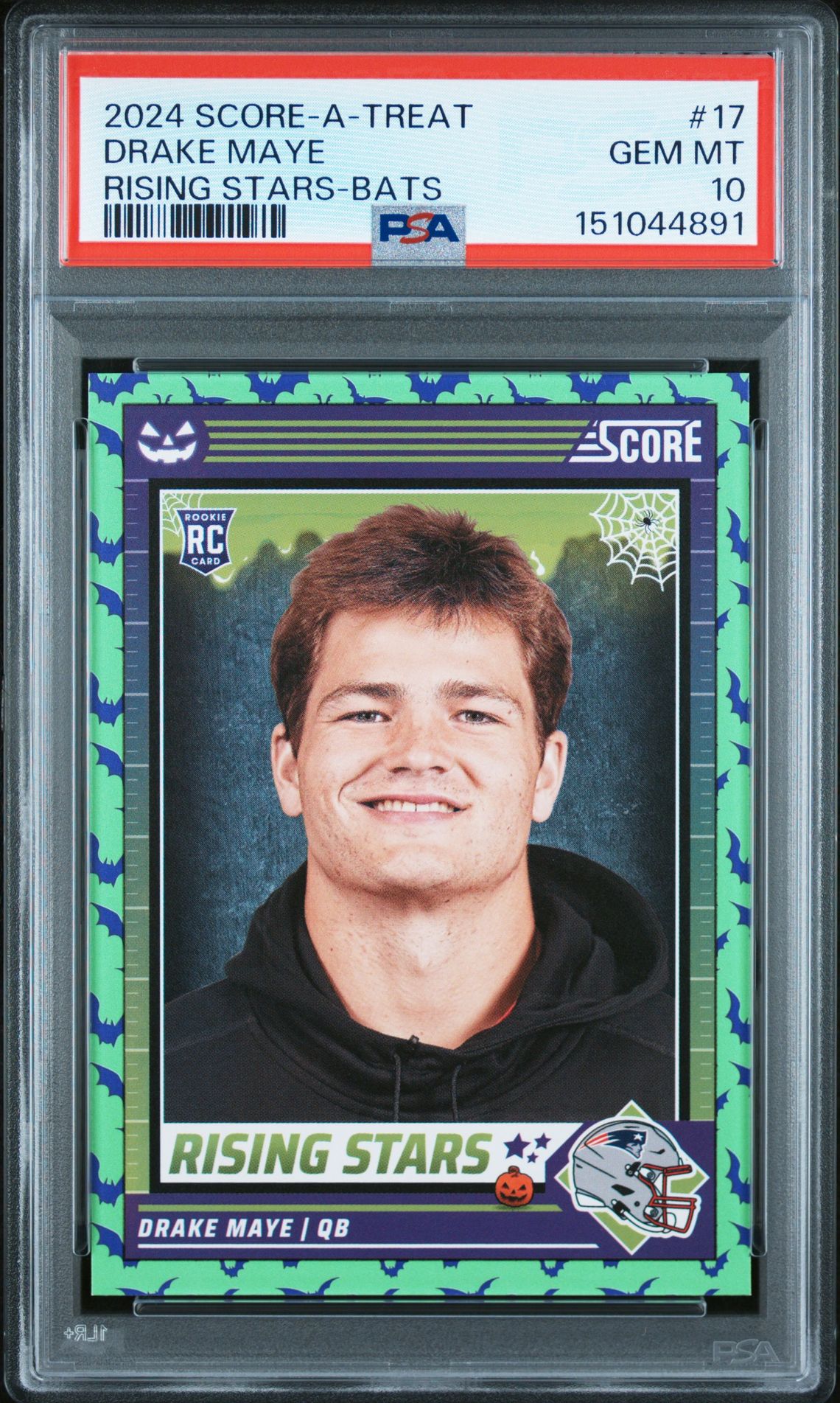 2024 Panini Score-A-Treat Rising Stars Drake Maye #17 (Rising Stars-Bats) Gem Mt 10 front