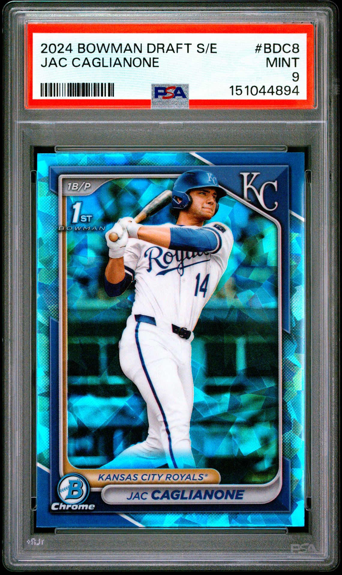 2024 Bowman Draft Sapphire Edition Jac Caglianone #Bdc8 Mint 9 front