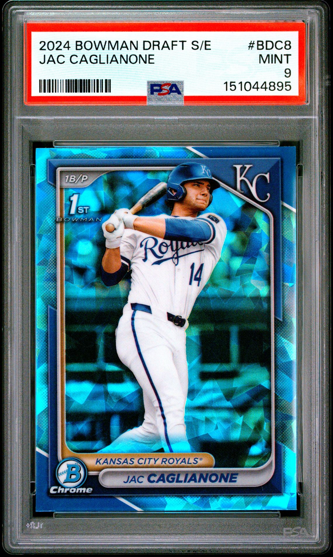 2024 Bowman Draft Sapphire Edition Jac Caglianone #Bdc8 Mint 9 front