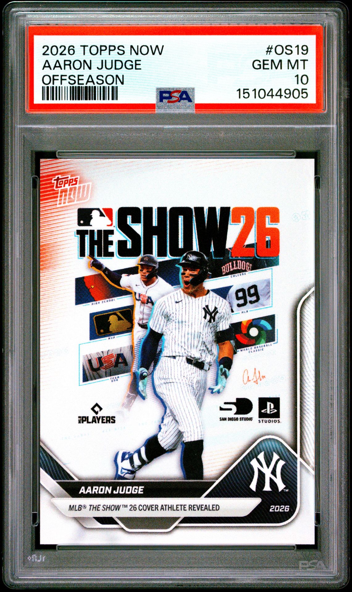 2026 Topps Now Offseason Aaron Judge #Os19 Gem Mt 10 front