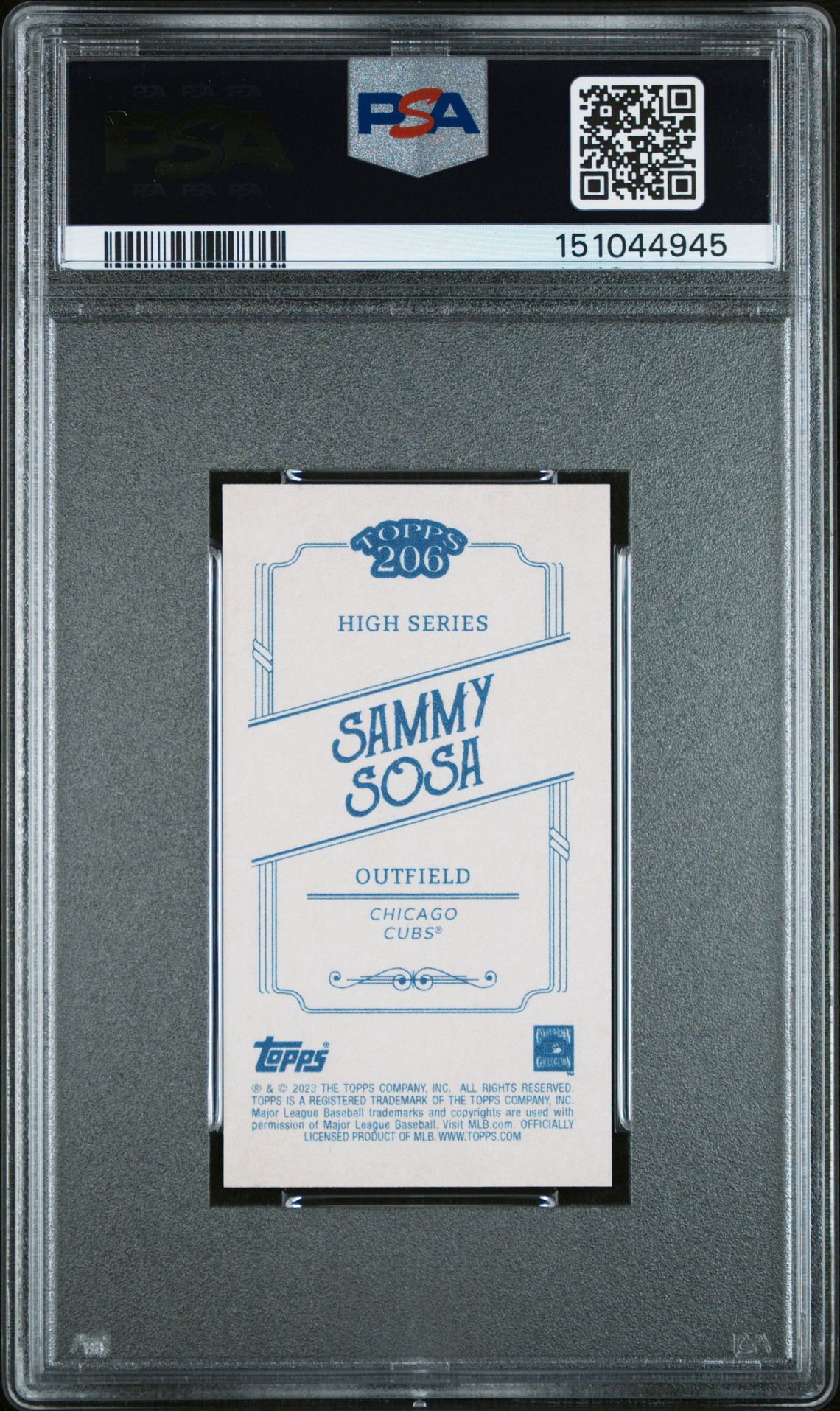 2023 Topps 206 High Series Sammy Sosa Mint 9 back
