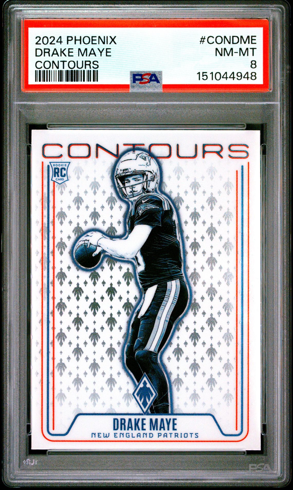 2024 Panini Phoenix Contours Drake Maye #Condme Nm-Mt 8 front