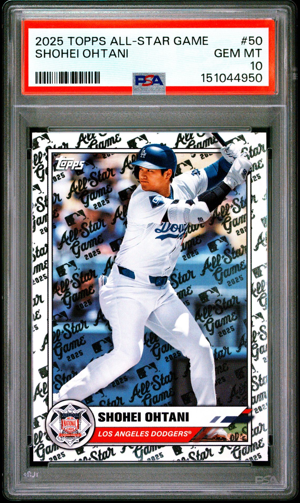 2025 Topps All-Star Game Shohei Ohtani #50 Gem Mt 10 front view - PSA graded GEM MT 10