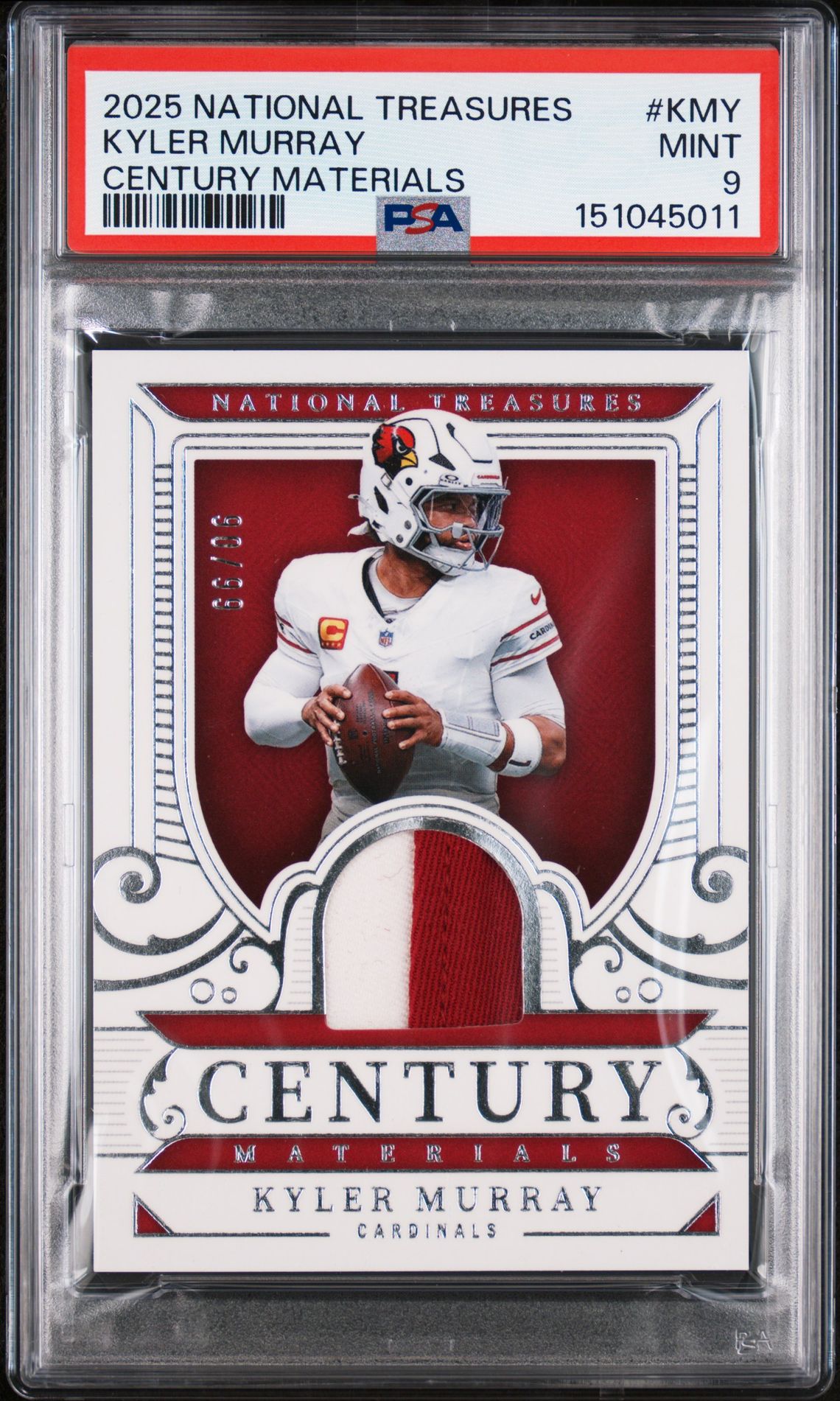 2025 Panini National Treasures Century Materials Kyler Murray #Kmy (Century Materials) Mint 9 front